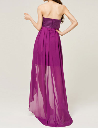 Vestido de novia púrpura romántico: vestidos de fiesta altos y bajos baratos